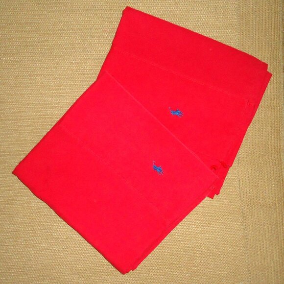 Ralph Lauren Home collection RED Standard Pillowcase Set blue Polo Pony - Picture 1 of 6